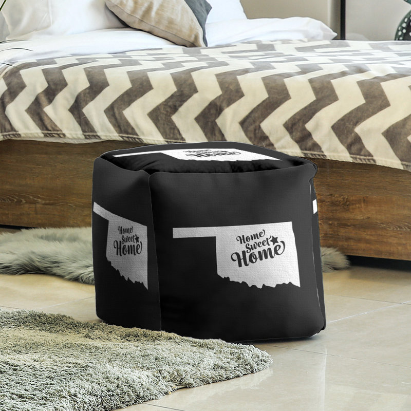 Upholstered Ottoman, Black