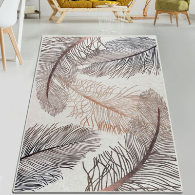 Premium Hall Carpet, 3.9 x 4.9 Feet | 100% Polyester, 0.16 in Pile Height, Antibacterial, Non-Slip Felt Dot Underside | Machine Washable, Durable & Stylish for Living Room, Entryway, & Home Décor