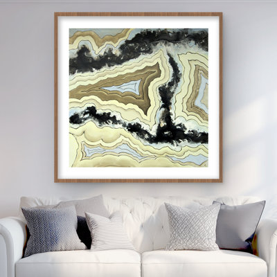 Lace Agate - Beige Modern Framed Matted Print for Home Decor