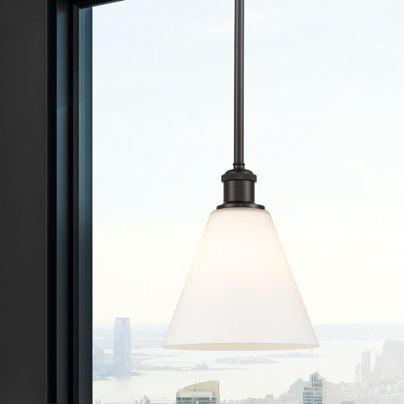 Allean 1 - Light Single Pendant, Matte White, 42.75" H x 8" W x 8" D, Oil Rubbed Bronze