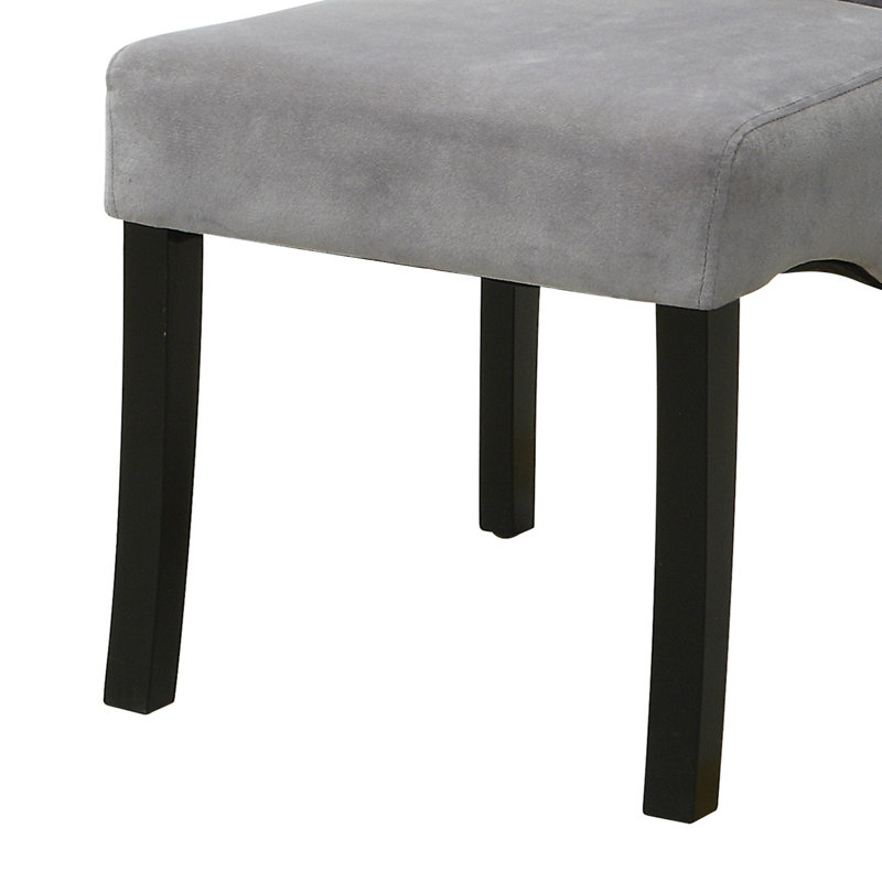 Chaise parsons rembourrée en velours gris Quantia
