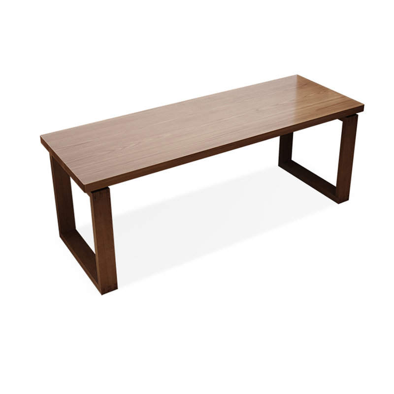 Tan Rectangular Solid Wood desk, 29.53" H x 78.74" W x 23.62" D