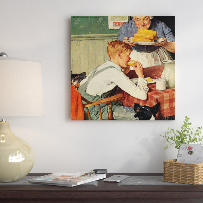 «And Puis Ma, or Grandma apporte« Em In »par Norman Rockwell, reproduction d'art sur toile tendue