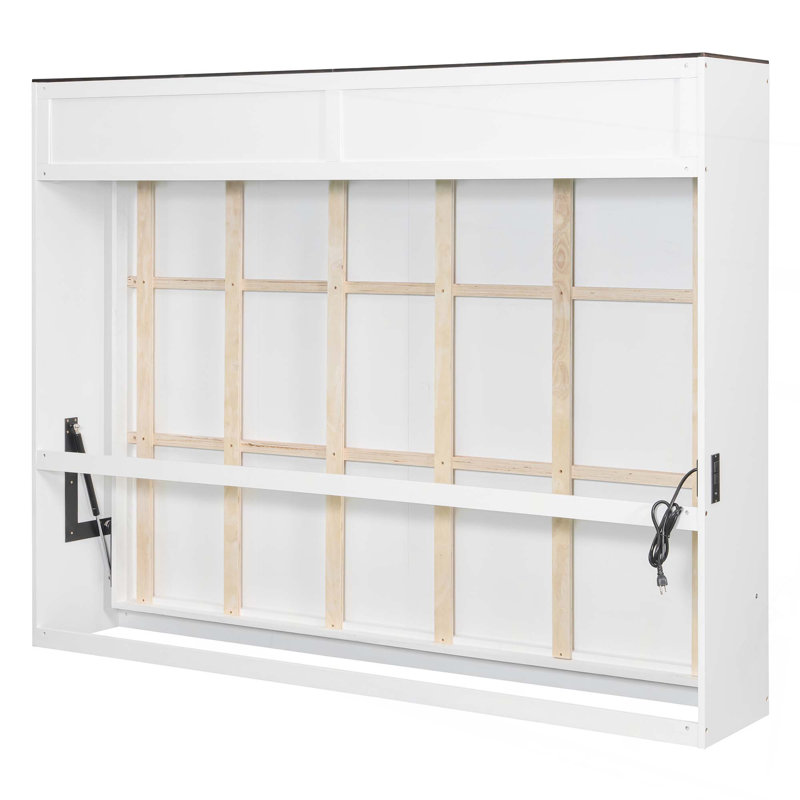 Grand lit escamotable mural et USB, White