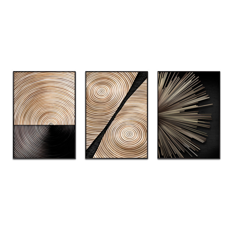 3 Piece Single Picture Frame Painting Set on MDF