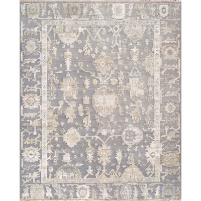 Oushak Hand Knotted Wool Oriental Area Rug in Gray/Wheat