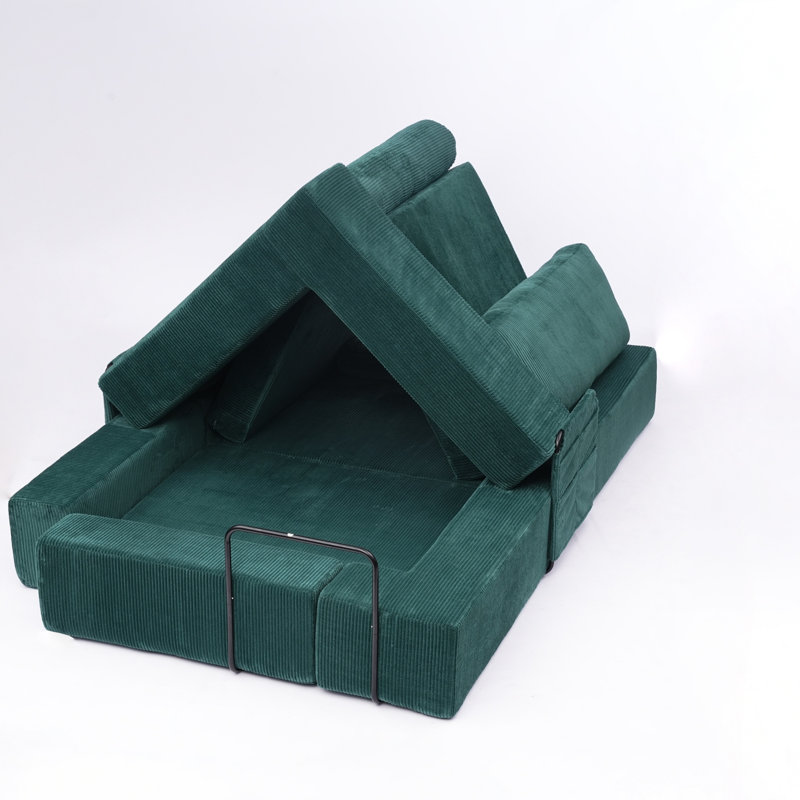 Canapé modulaire pliable Castle, canapé créatif avec siège latéral pour la chambre à coucher du salon, GREEN
