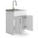 Modern Wide Shaker 28 inch Laundry Cabinet with Faucet and Stainless Steel Sink