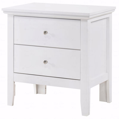 Elegant In White Transitional Nightstand