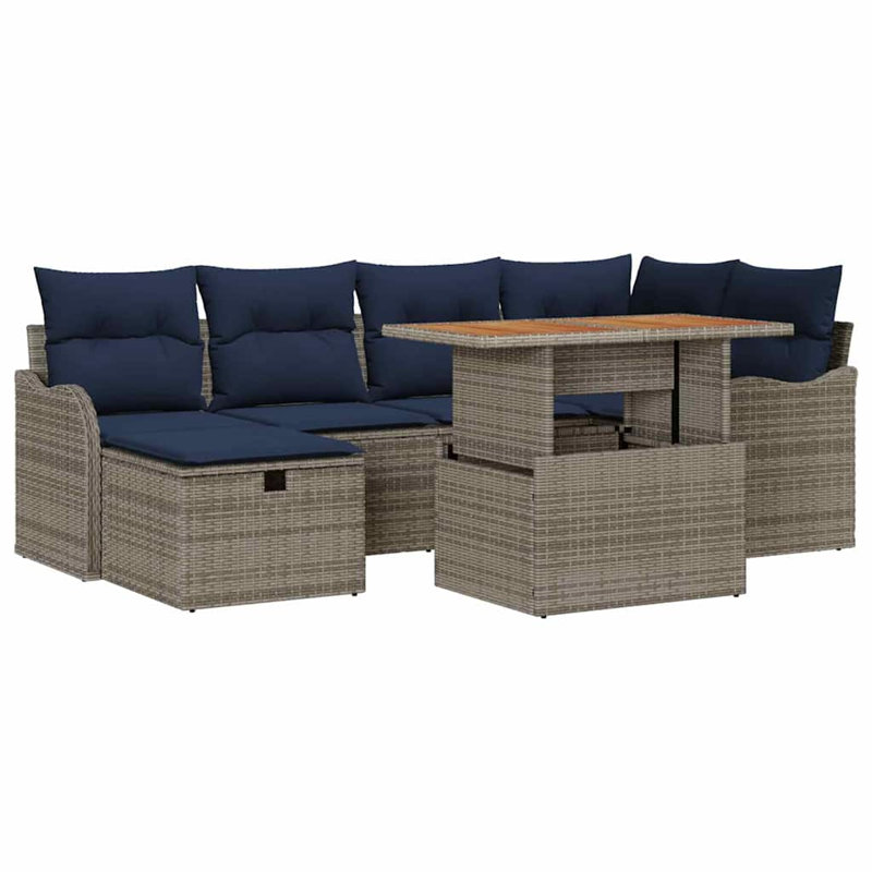 Ensemble de canapé de jardin avec coussin 7 pièces vidaXL