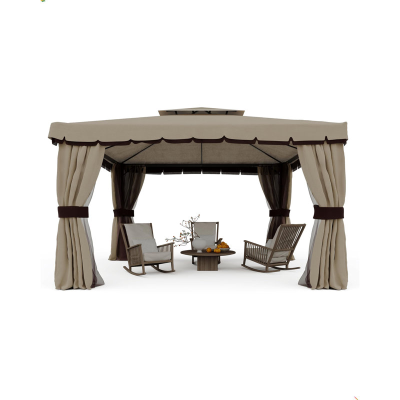 Pavillon de jardin en métal, H 106 po x l 157 po x P 157 po