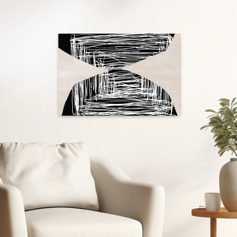 Art contemporain abstrait géométrique contemporain, H 16 po x l 24 po