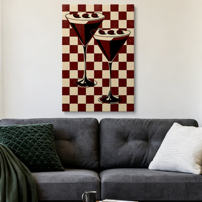 Tableau abstrait moderne sur toile Espresso Martini 61 x 41 cm - Décoration de salon