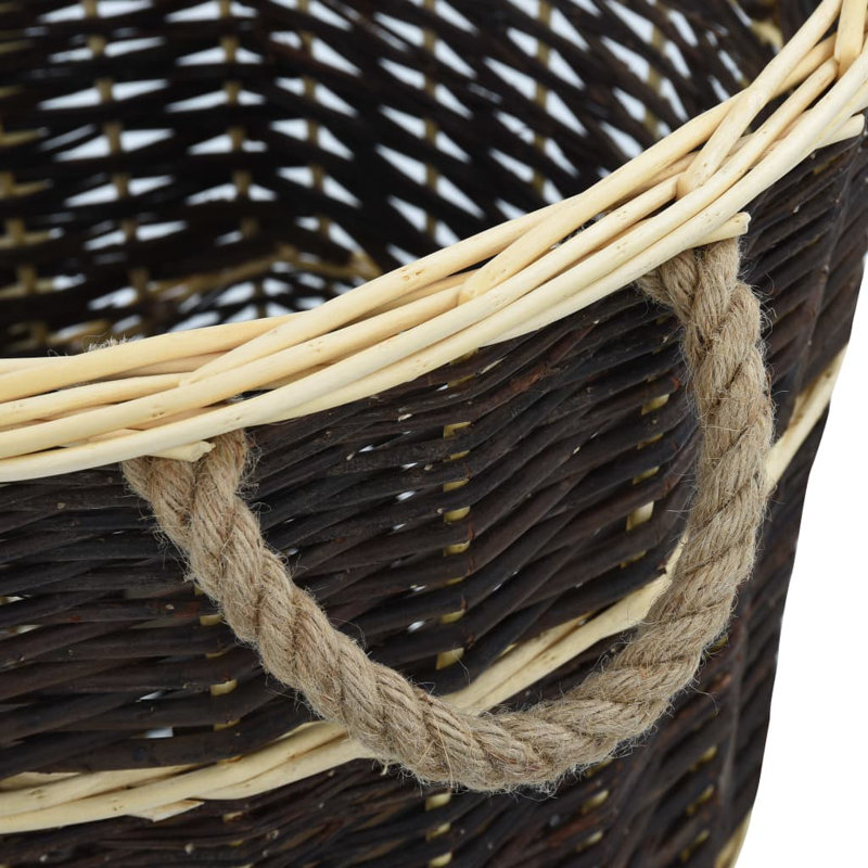 Firewood Backpack with Carrying Belts Natural Willow, 69cm H x 57cm W x 51cm D