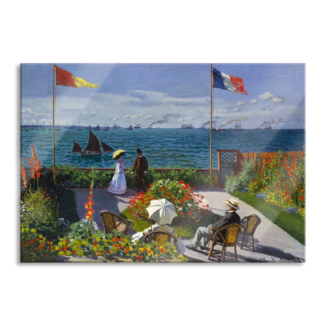 Glasbild Claude Monet - Garten in Sainte-Adresse