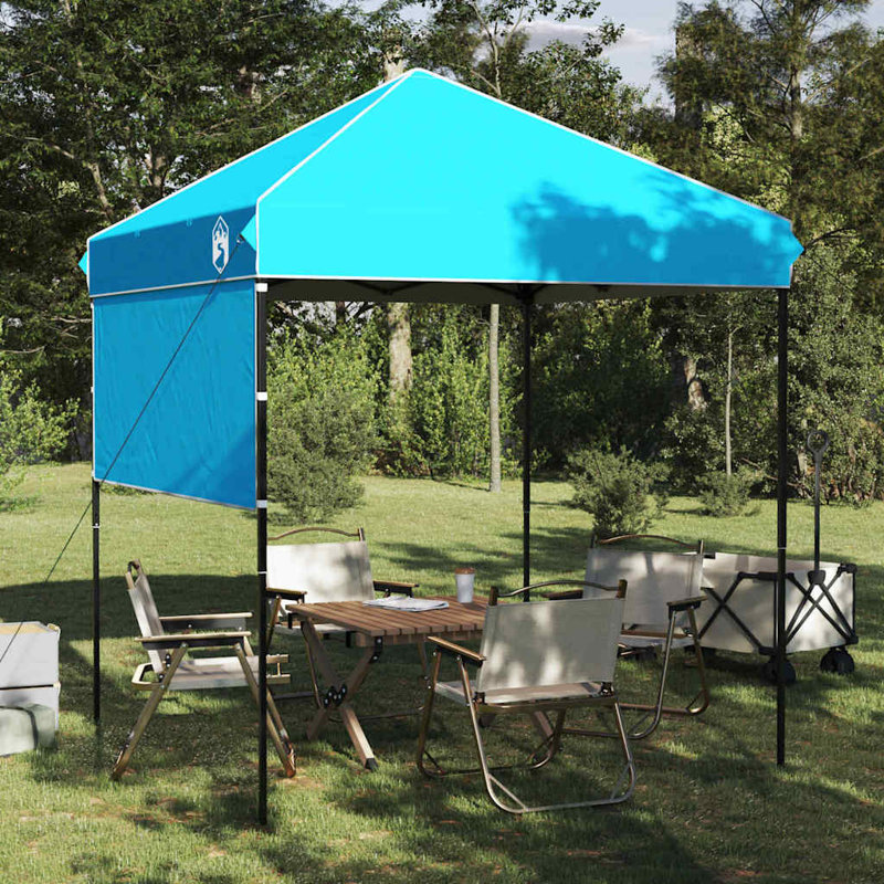 Canopy Tent Manual Fabric Outdoor Shade Pop-up Event Party Modern Large, Blue