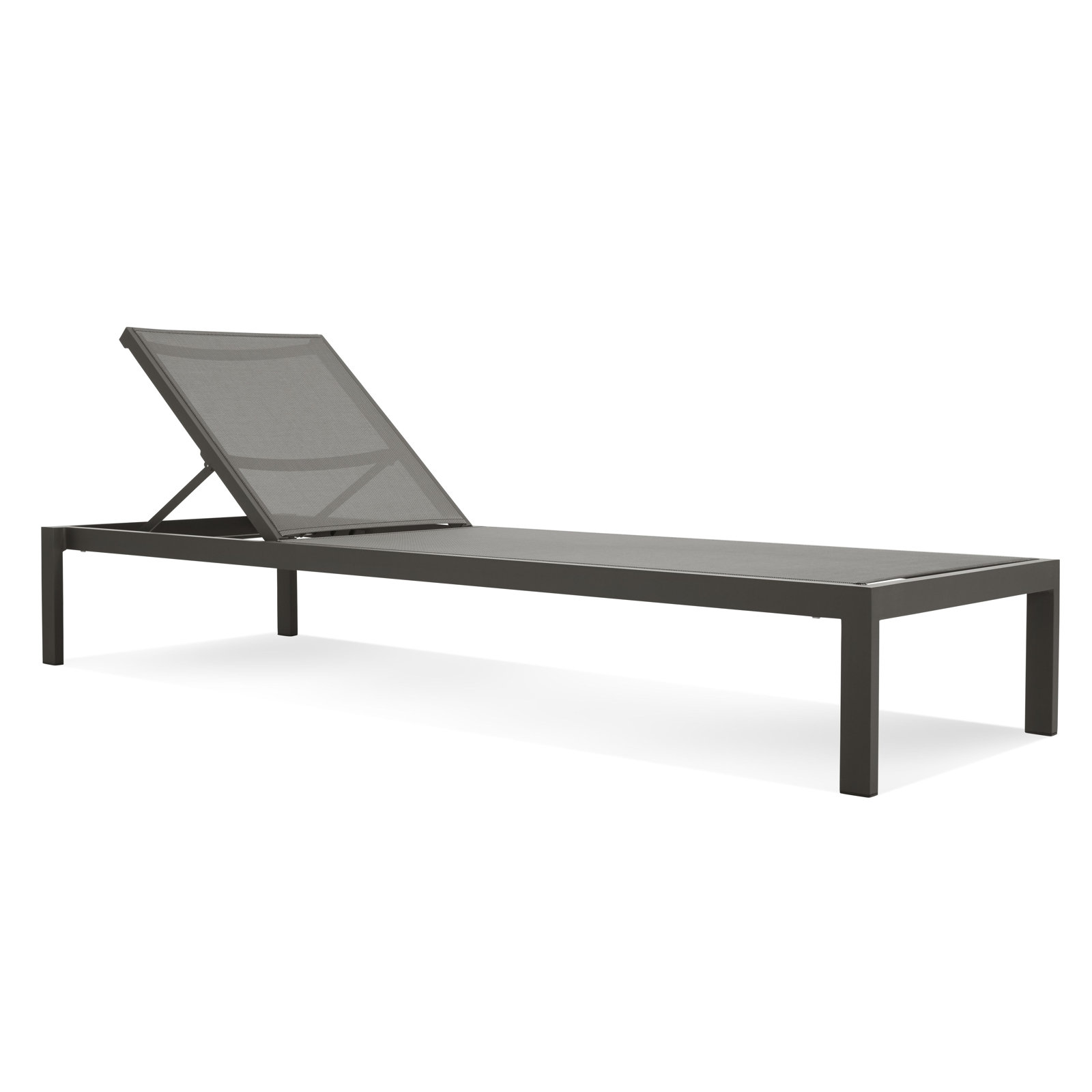 Skiff Powder Coated Aluminum Patio Chaise Lounge, Carbon