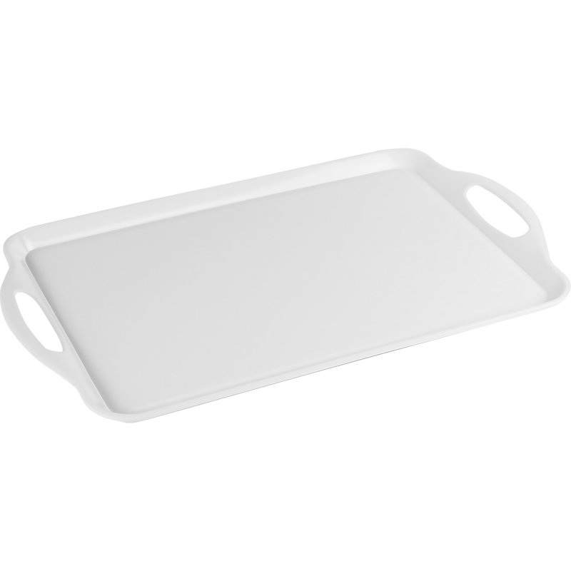 Ensemble de plateaux en mélamine 2 pièces Trevin, Blanc