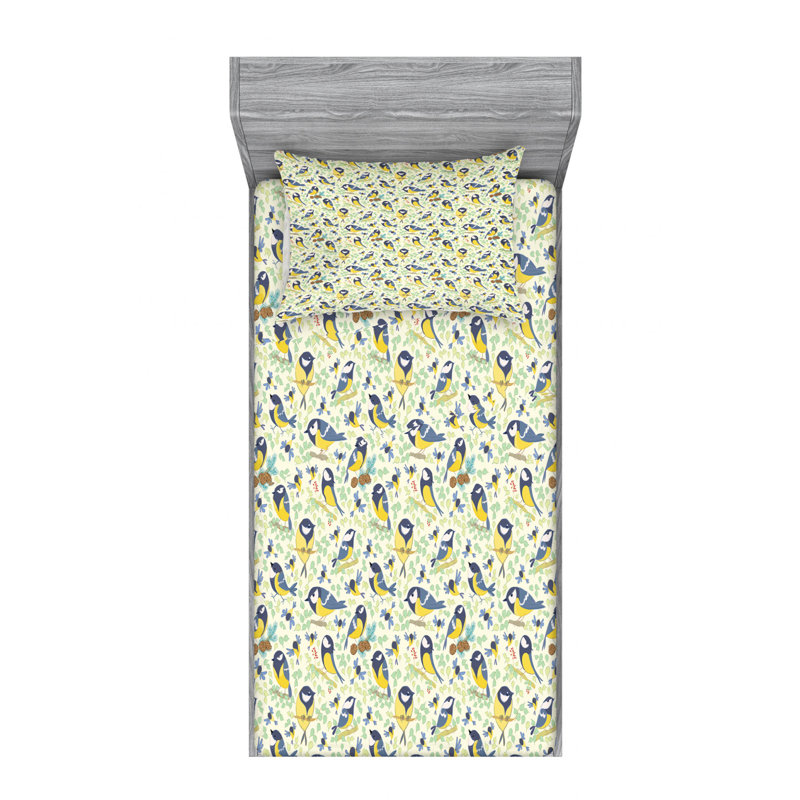 Microfiber Fitted Sheet, Twin Fitted Sheet with 2 Pillowcases