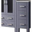 Meuble-lavabo gris foncé de 36 po Large, armoire latérale, comptoir en céramique blanche, miroir 22 po, fermeture en douceur, plateau de rangement à long terme,-465838999