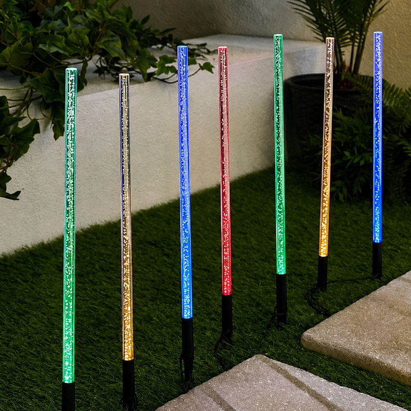 8 Solar Stake Lights Bubble LED