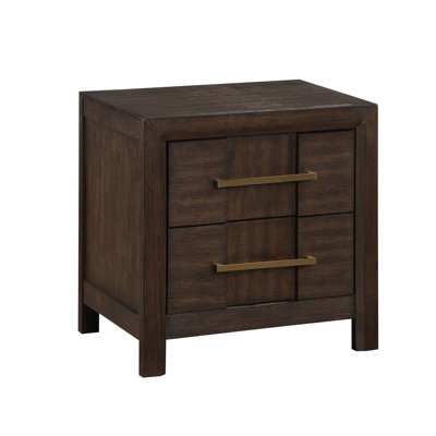 Élégante table de chevet 2 en noyer - complète les intérieurs de chambre à coucher modernes avec des poignées de rangement pratiques