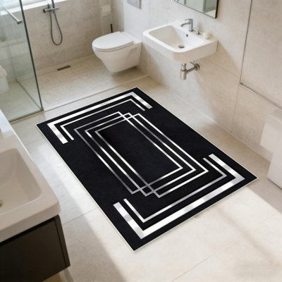 Modern Rectangular Frame Area Rug, Soft And Lightweight, Suitable For All Seasons, Easy To Maintain And Easy To Clean, Machine Washable Carpet Floor Mat, Suitable For Living Room, Bedroom, Dining Room, Office, Balcony, Room Decor, Home Decor, Outdoor Dec