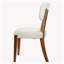 Ensemble de 2 chaises de salle à manger modernes sans accoudoirs beiges modernes et rembourrées en tissu avec pieds en bois massif