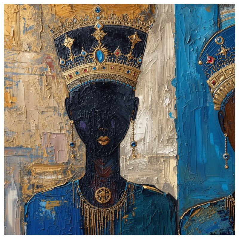 Personnages Regal avec des couronnes couvertures, L 60 po x H 80 po