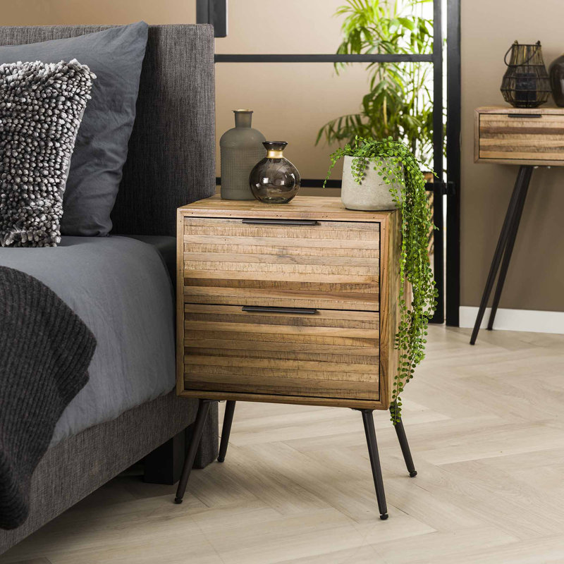 45cm W Steel Bedside Table
