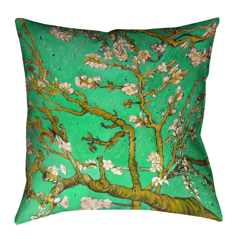 Housse de coussin Vincent Van Gogh, 16 po x 16 po, Vert