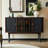 55.12"Brown and Black Solid Wood Ash Accent Cabinet