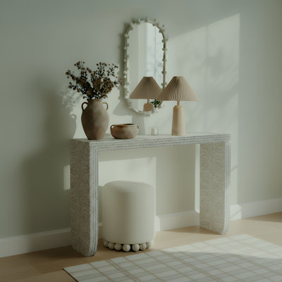 Cyprus Cream Capiz Shell Console Table