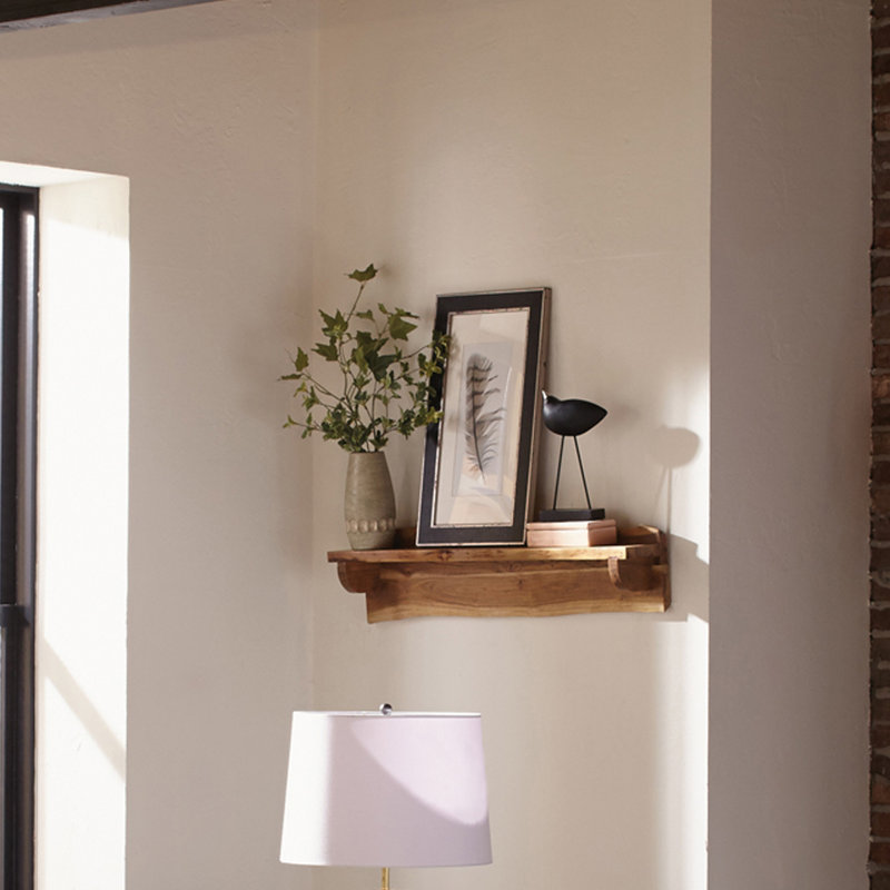 Hirohisa Cottage Beach House Design Wall Mounted Mantel Shelf With An Open Shelf, 24"