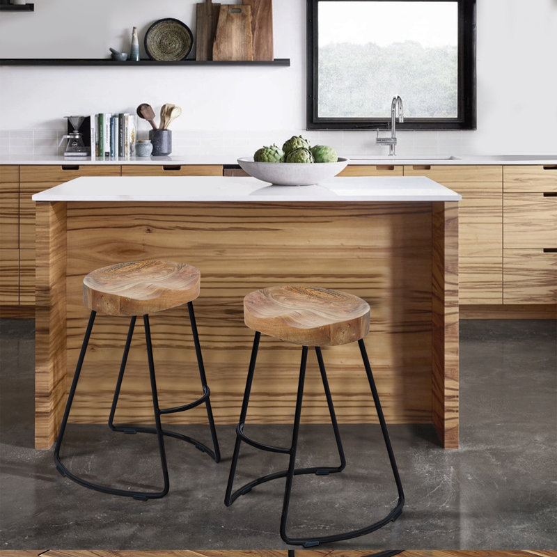 Hedden Counter Stool with Metal Frame, Counter Stool (24" Seat Height)