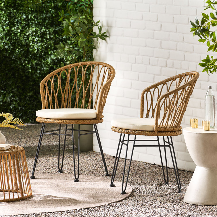 Rattan and Metal Dining Chair