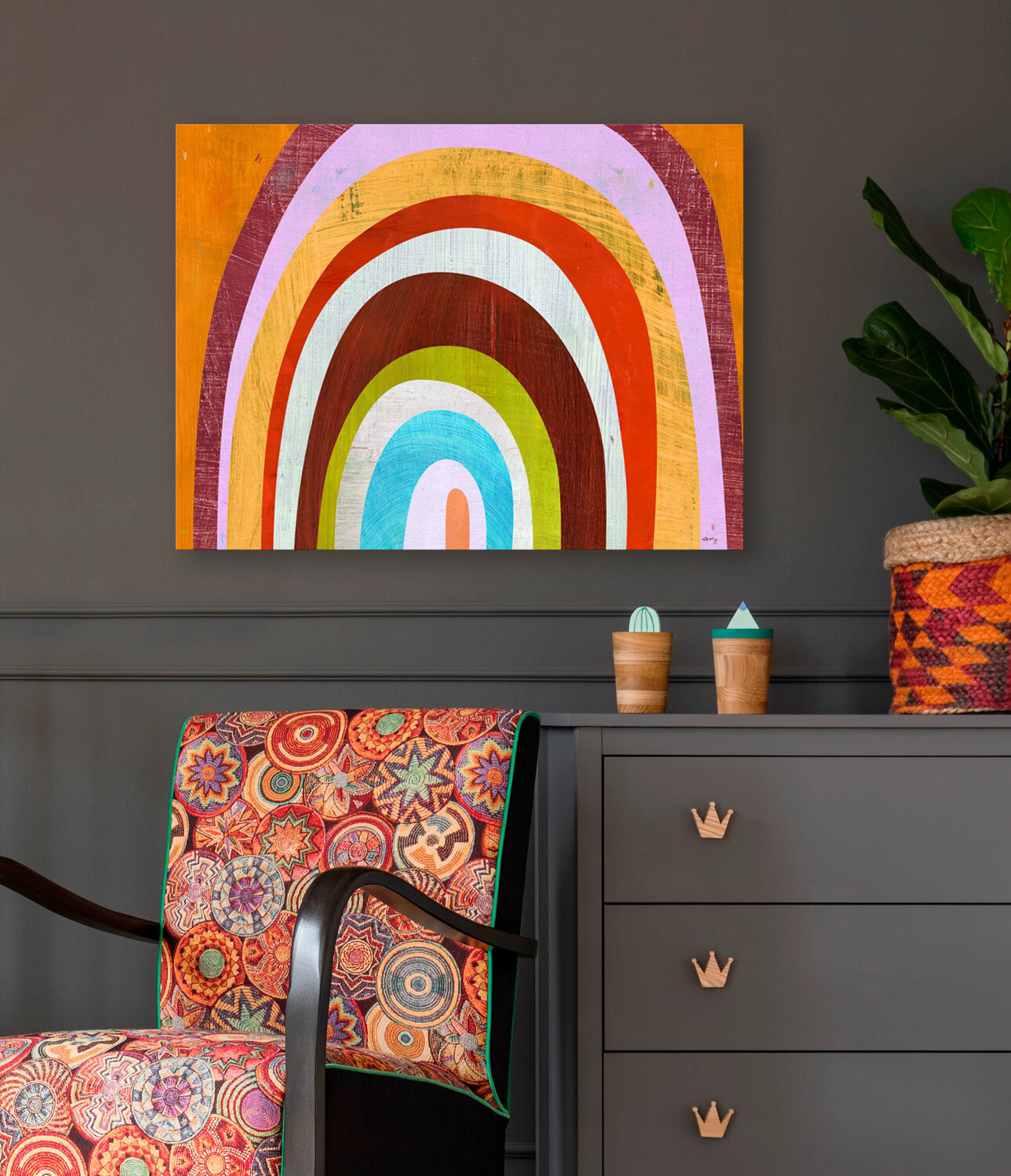 Rainbow Arch On Canvas by Melanie Mikecz Print