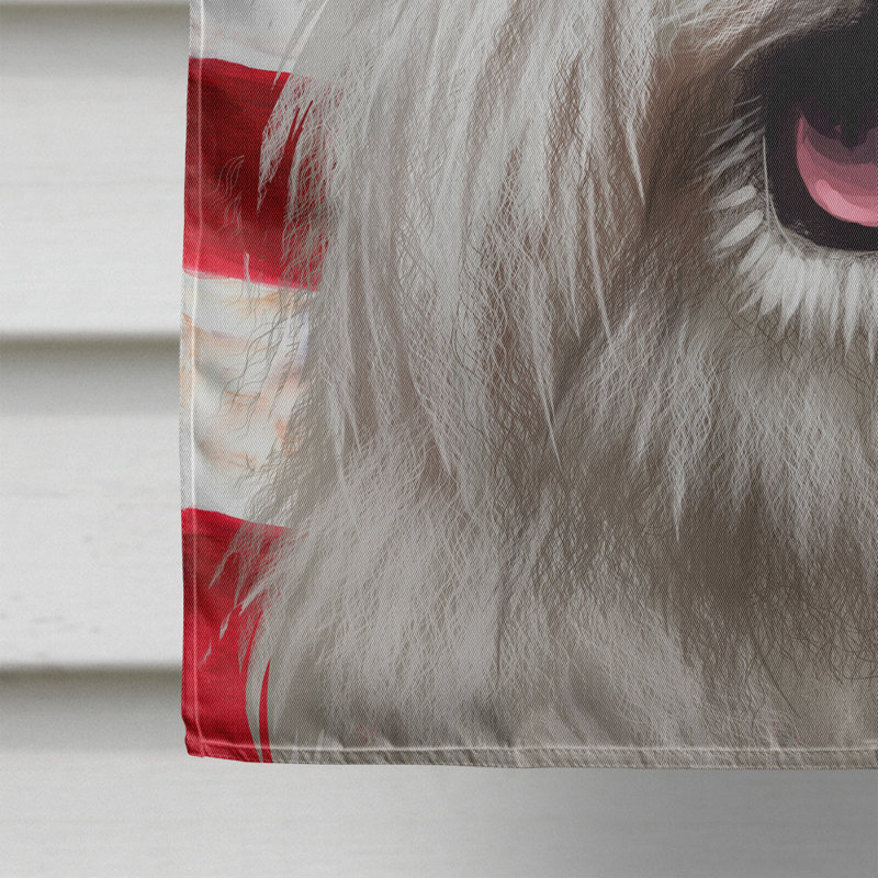 Double Sided 40'' H x 28'' W Polyester Independence Day House Flag, Coton de Tulear