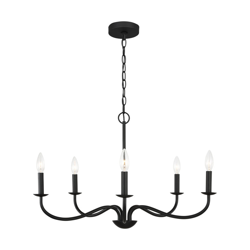 Abells Five Light Chandelier from Generation Lighting , Midnight Black