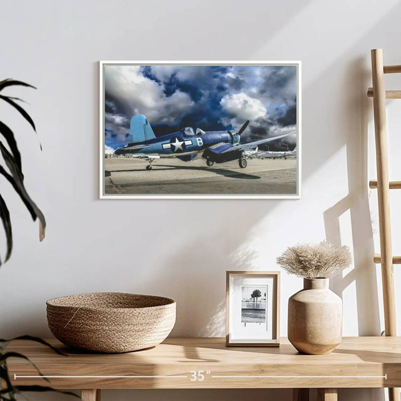 Avion de la Seconde Guerre mondiale, Cadre flottant blanc, 19 po x 13 po