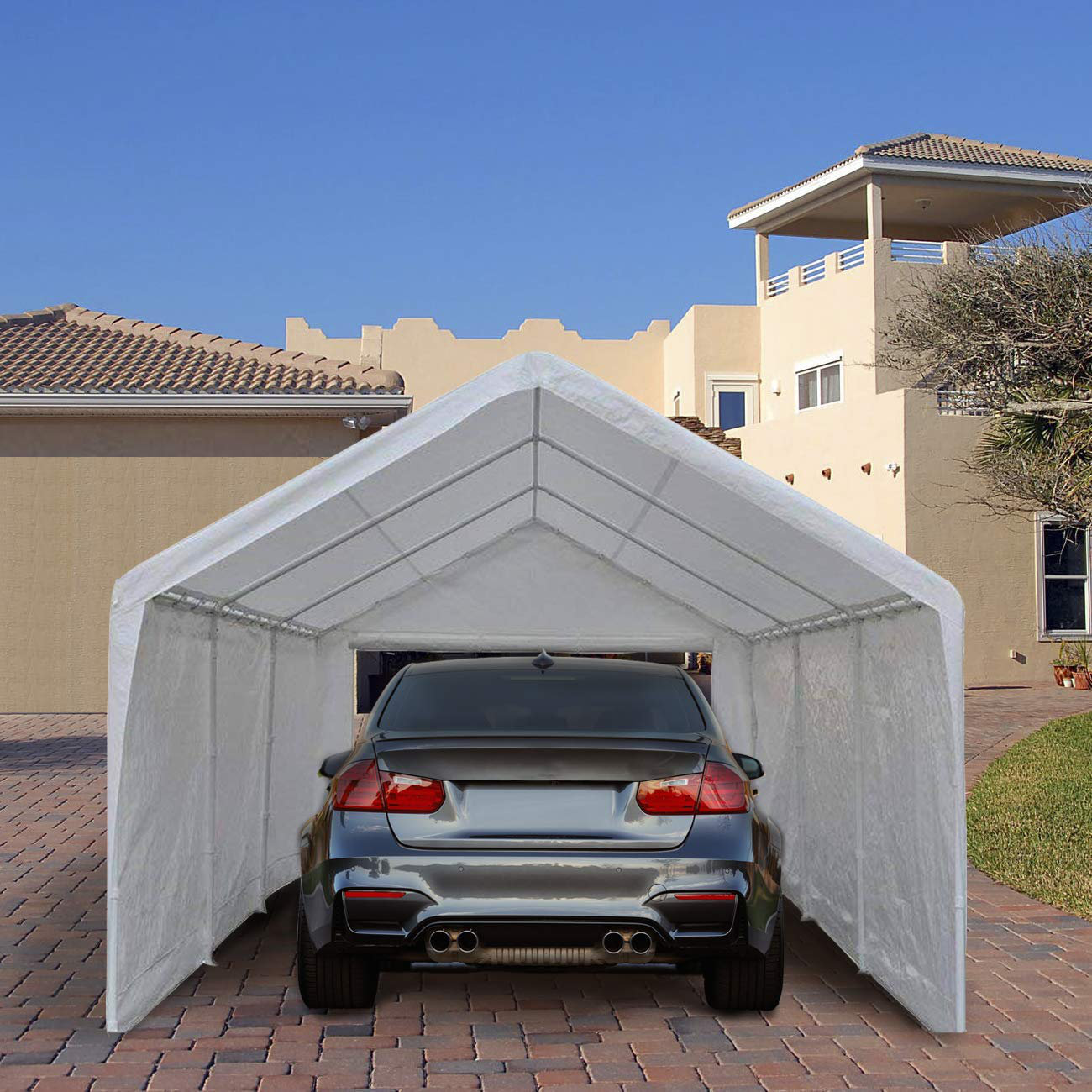 Abba Patio 12' W x 20' D Garage Heavy Duty Carport & Reviews Wayfair