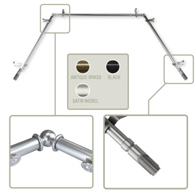 Steel Adjustable Bay Window Single Curtain Rod