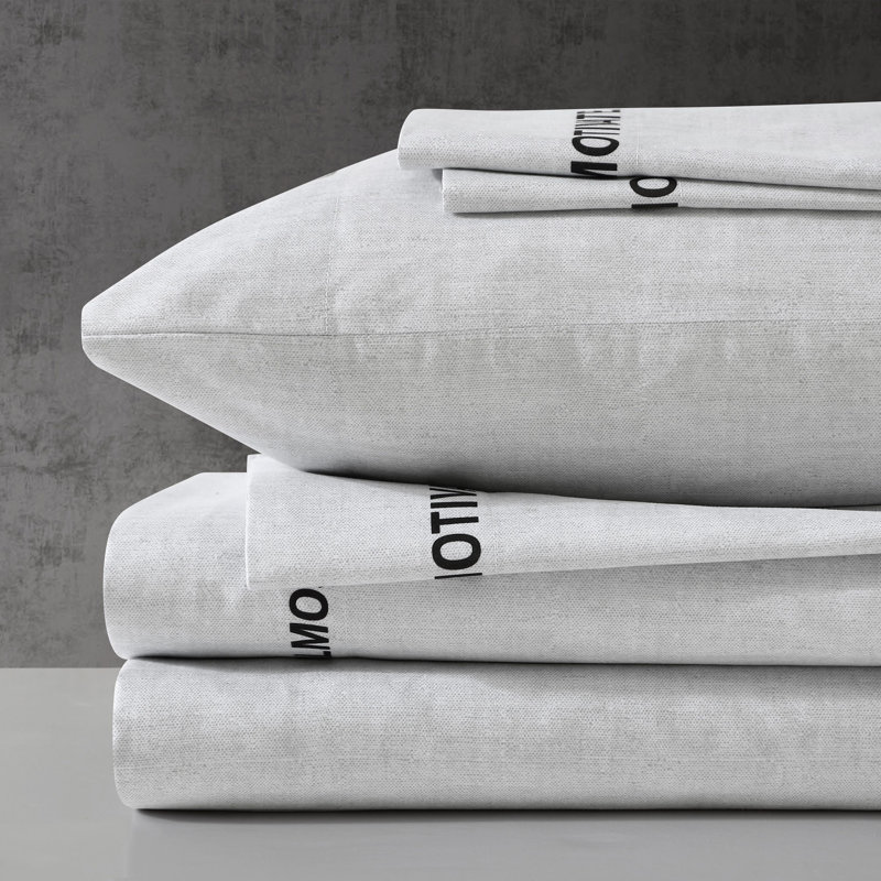 Ensemble de draps Kenneth Cole Chill, Ensemble de draps pour lit double + 2 taies d'orei, Gris