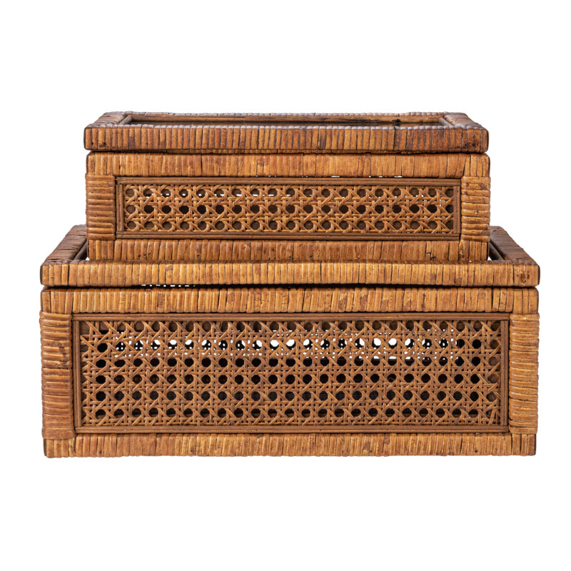 Boîte décorative Edelie, H 4,25 po x l 12,5 po x P 6,75 po, Brun