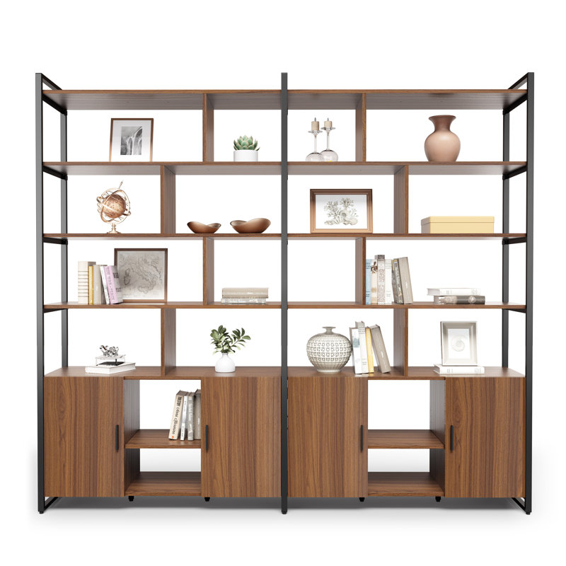 Sayers Storage Bookcase, Walnut/Gray