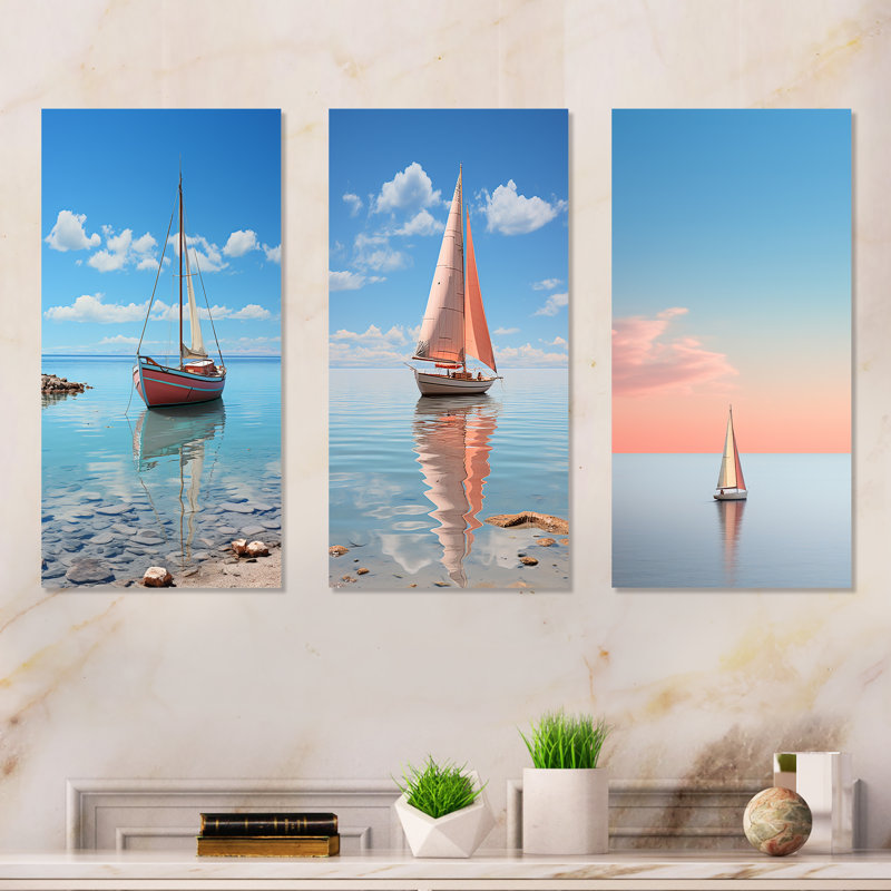 Horizon de planche à voile maritime, H 28 po x l 36 po, Toile tendue