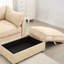 4, couleur blé, tissu chenille, tiroirs cachés, en forme de croissant, coussins enveloppants, rangement confortable, maison douillette-1456538282