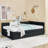 Velvet Upholstered Daybed with Trundle Wood Daybed Guest Bed Daybed Frame-106718288-113302850