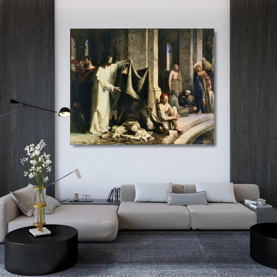 "Christ Healing at the Pool of Bethesda" by  Carl Bloch - Gallery Wrap Canvas Wall Art