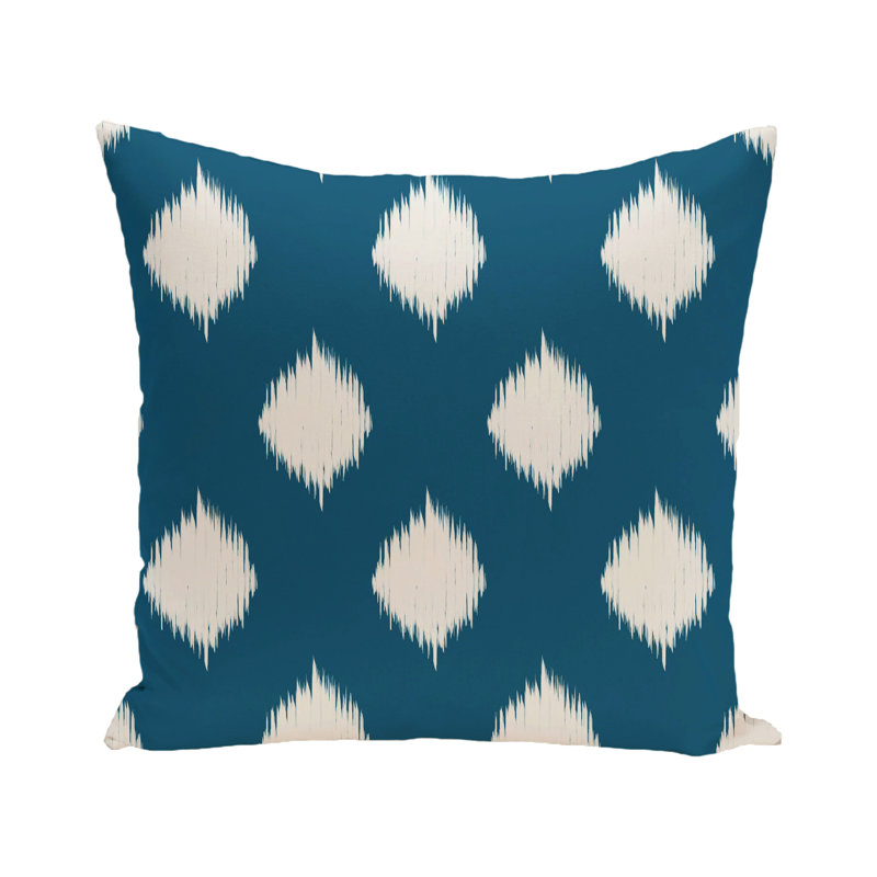 Housse de coussin d'extérieur carré / rectangulaire Ikat Dot, Roussi, 16 po x 16 po